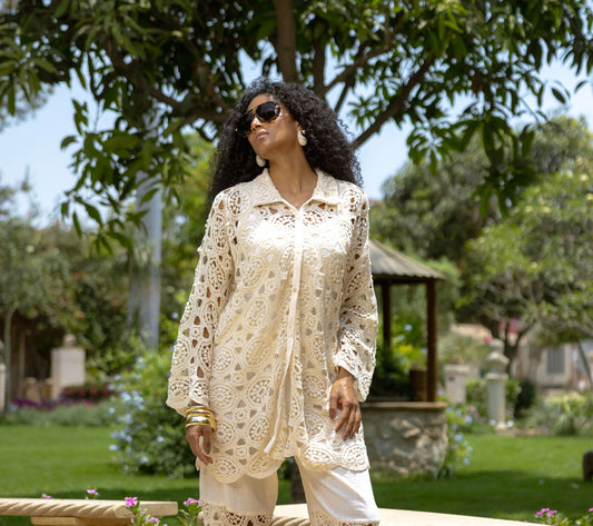 Handwoven crochet shirt