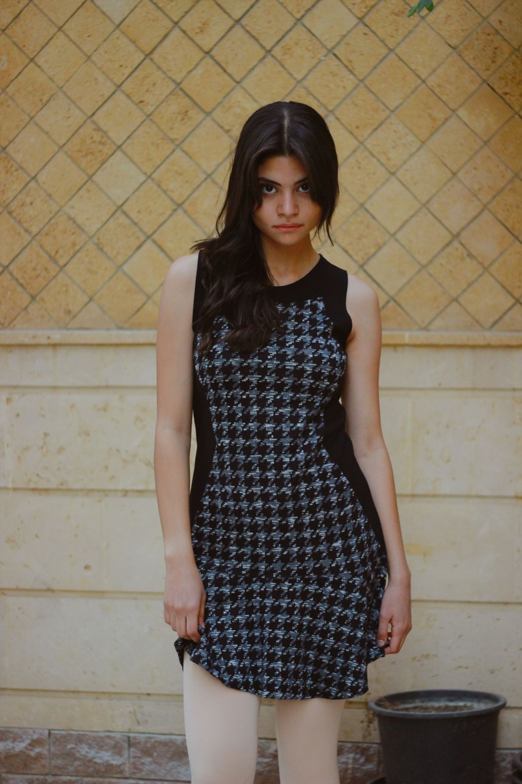 Plaid fitted dress