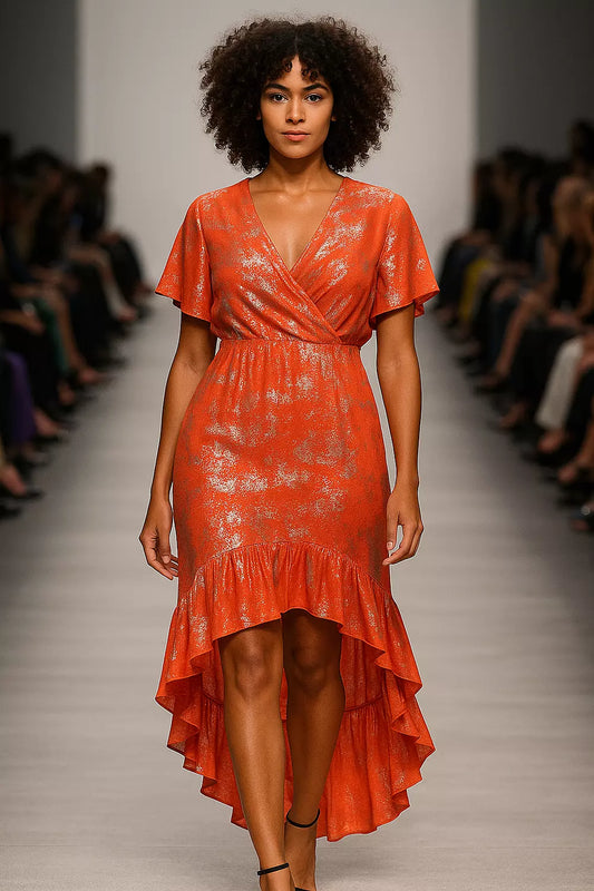 Metallic orange dress