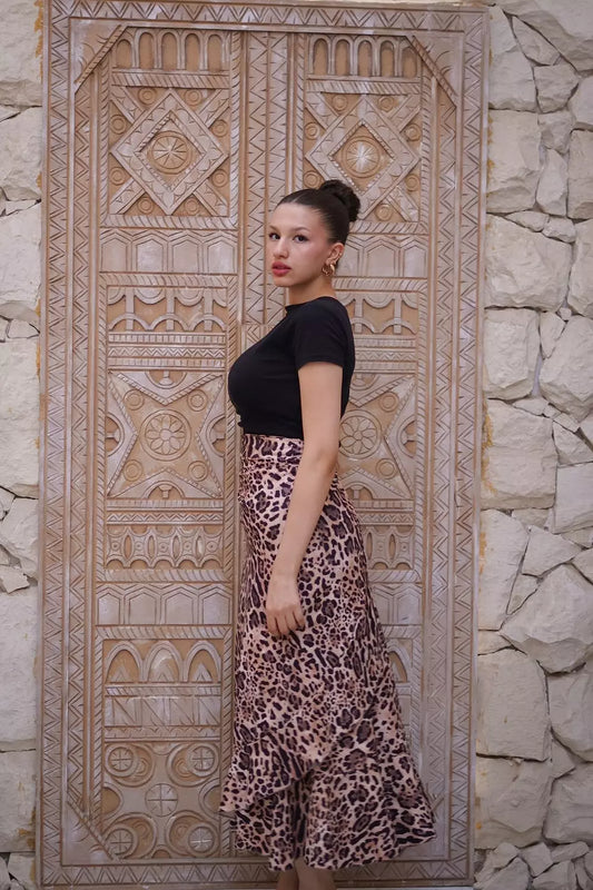 Leopard wrap skirt
