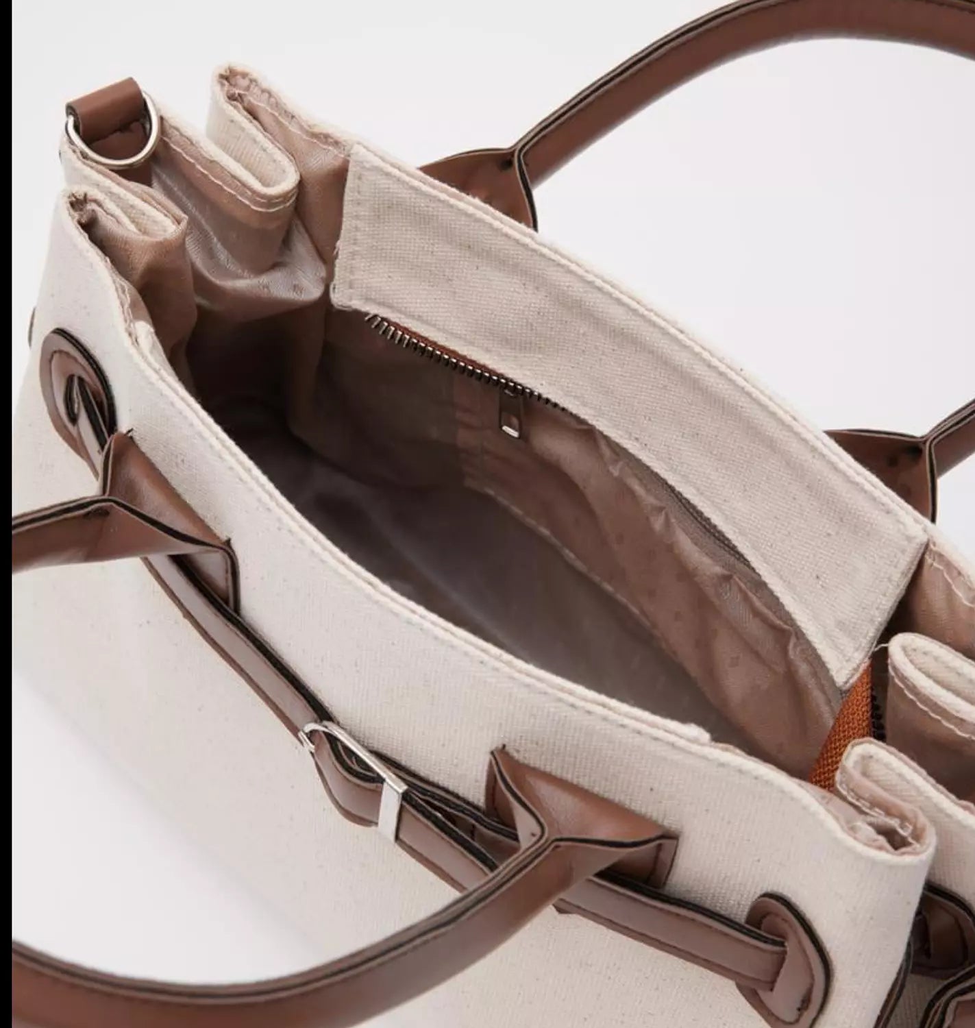 Lock design Brown beige tote