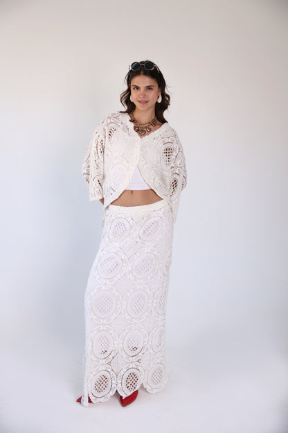 Maxi crochet skirt