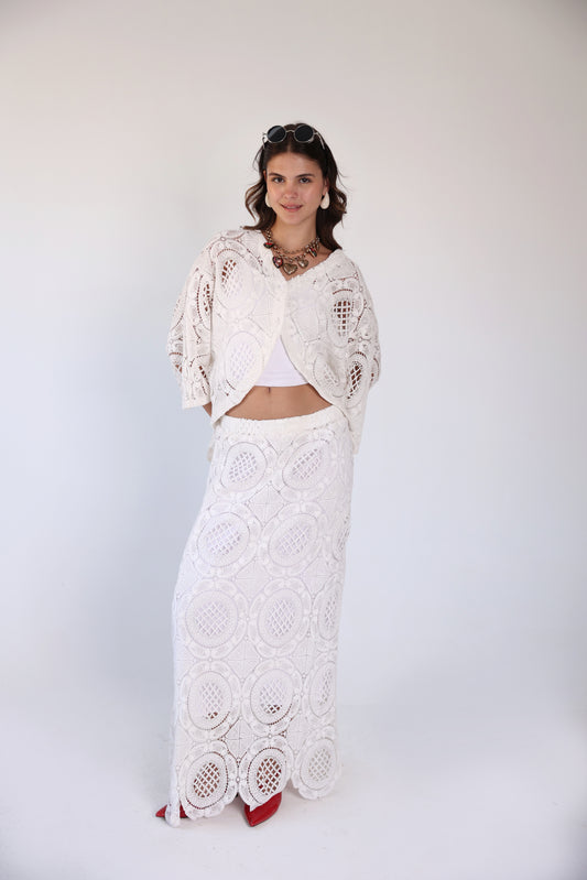 Maxi crochet skirt