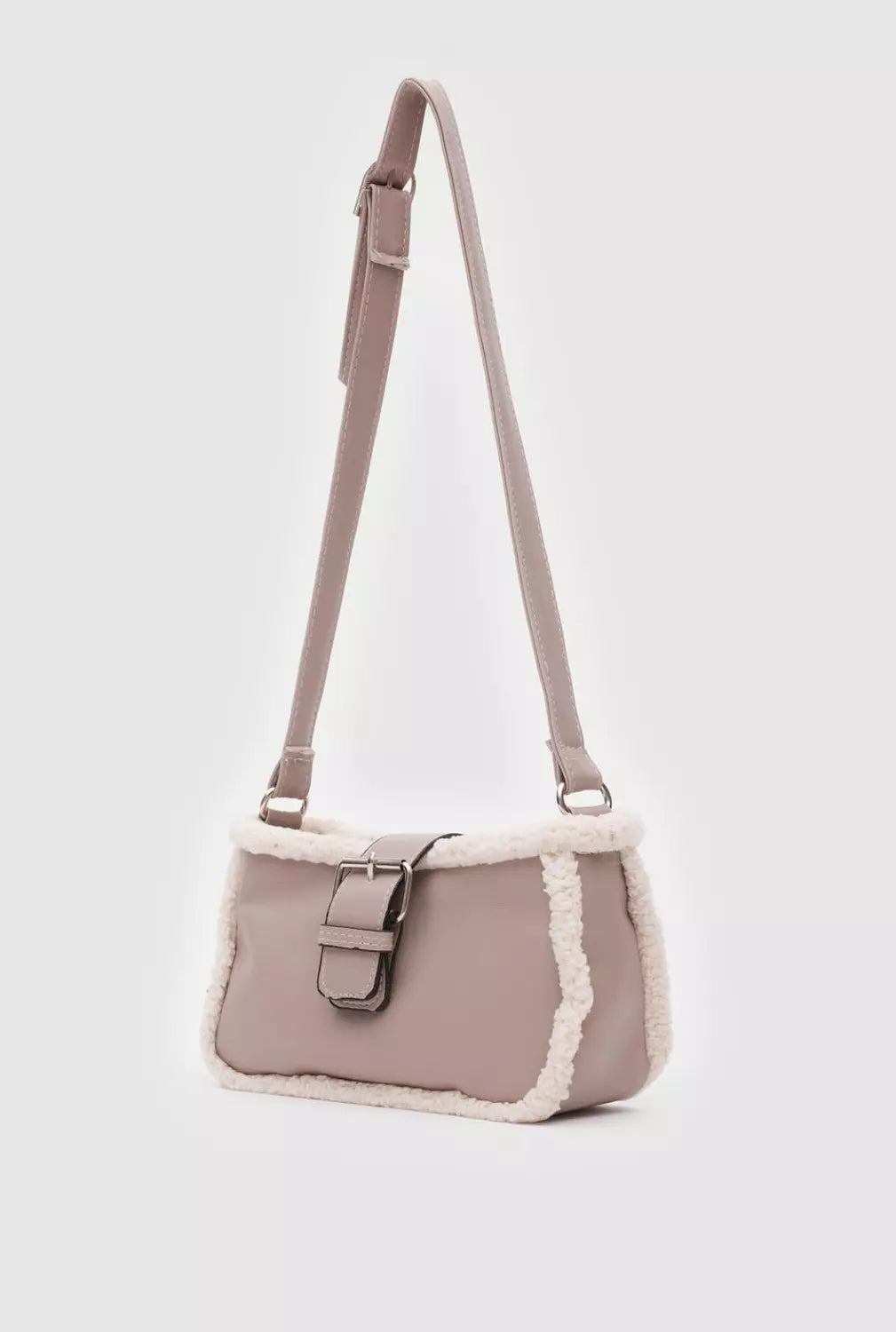 Fur lined leather bag