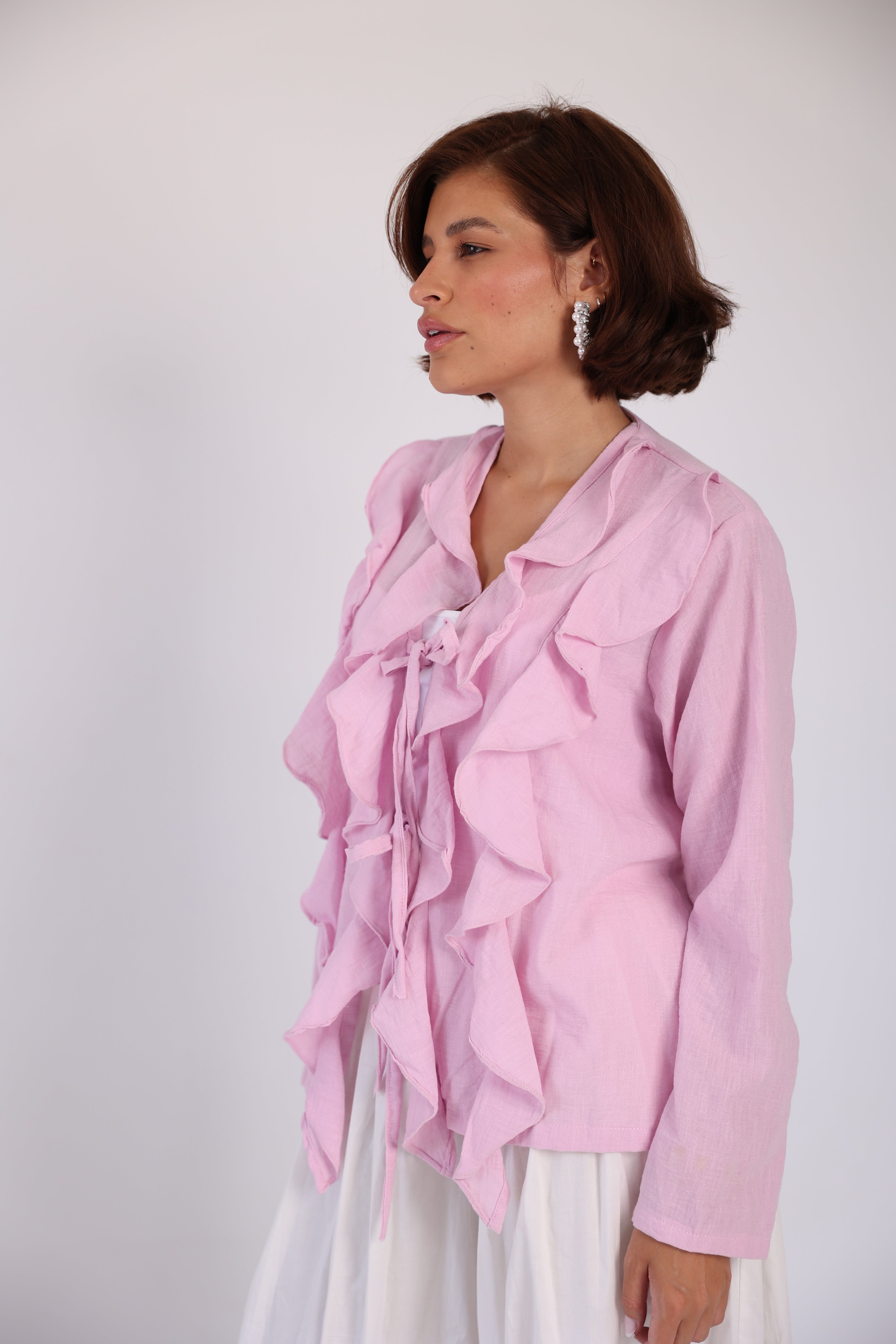 Ruffle lenin shirt