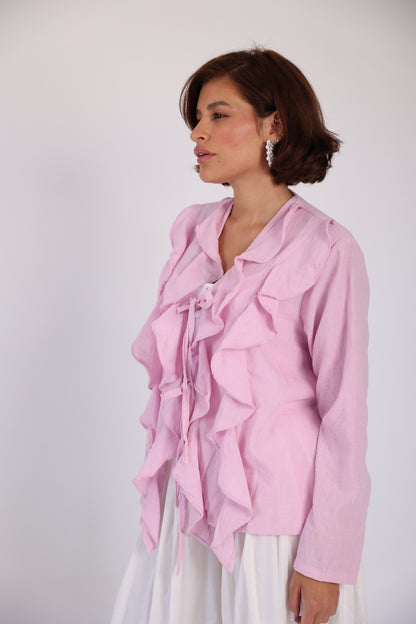 Ruffle lenin shirt
