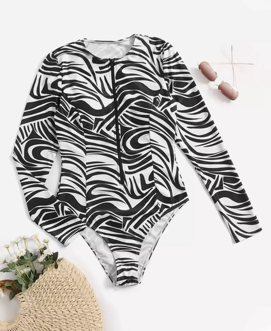 Zebra swimsuit top