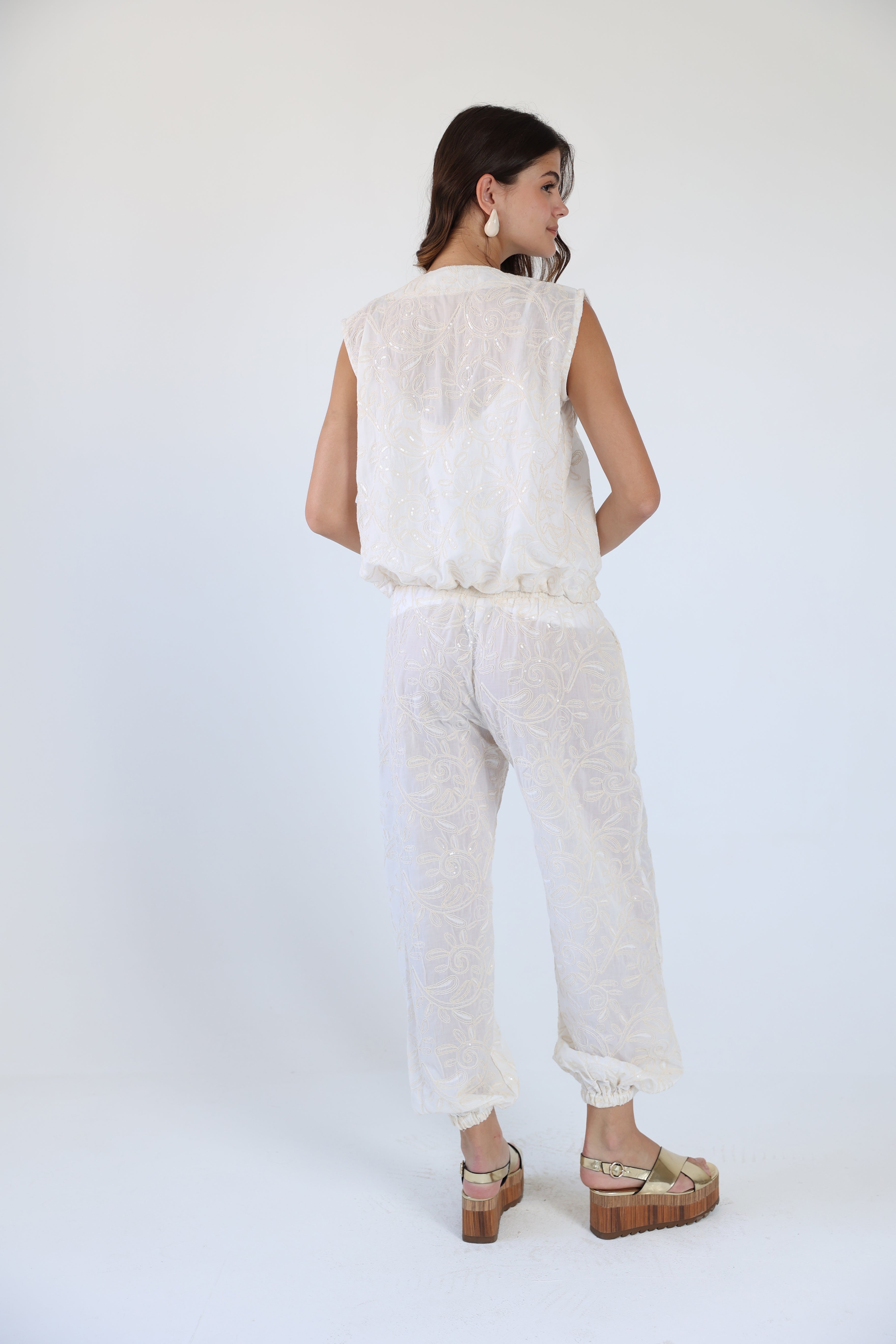 Bling embroidered pants