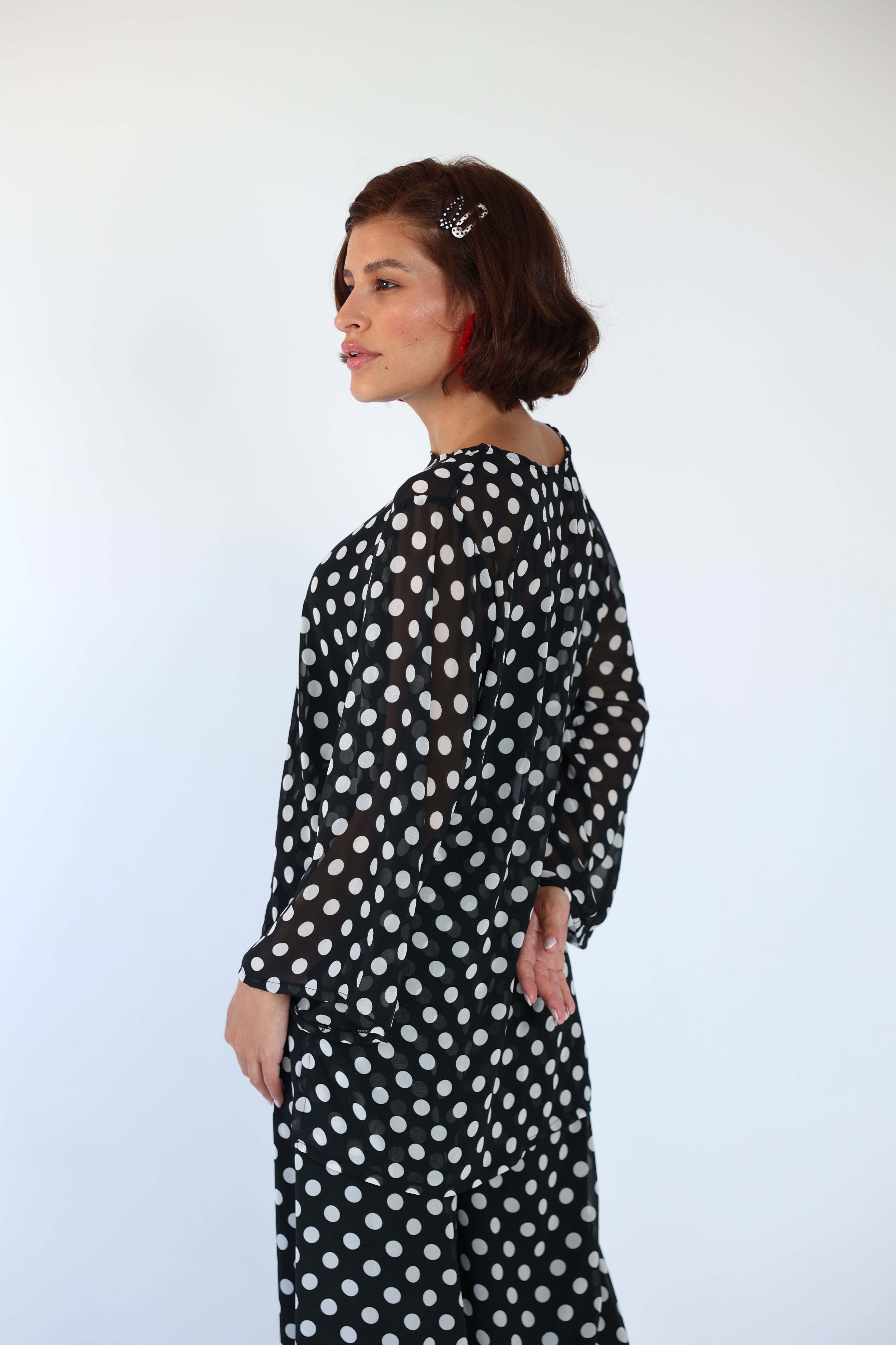 Polka dot black set