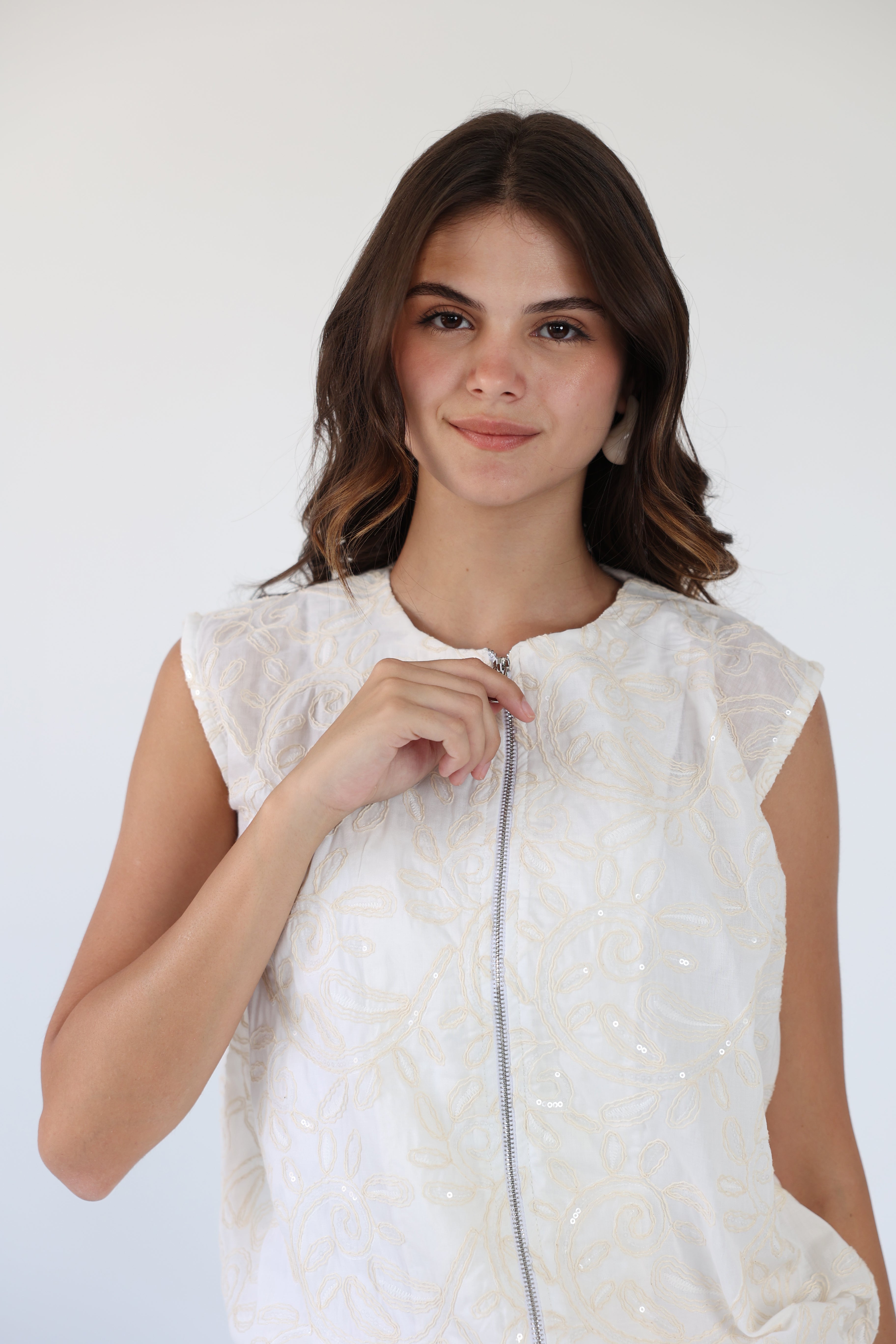 Bling embroidered vest