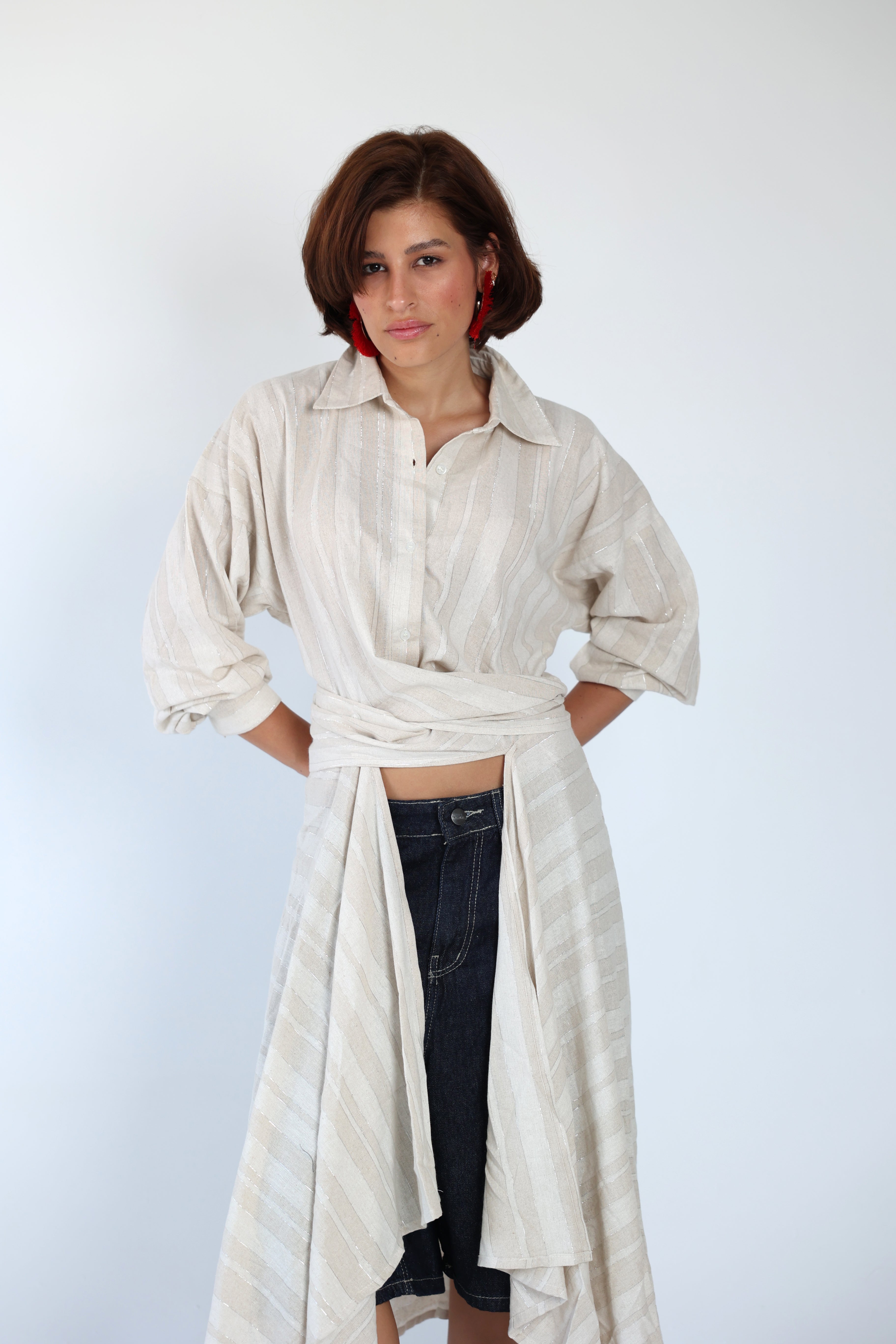 Striped shimmer blouse