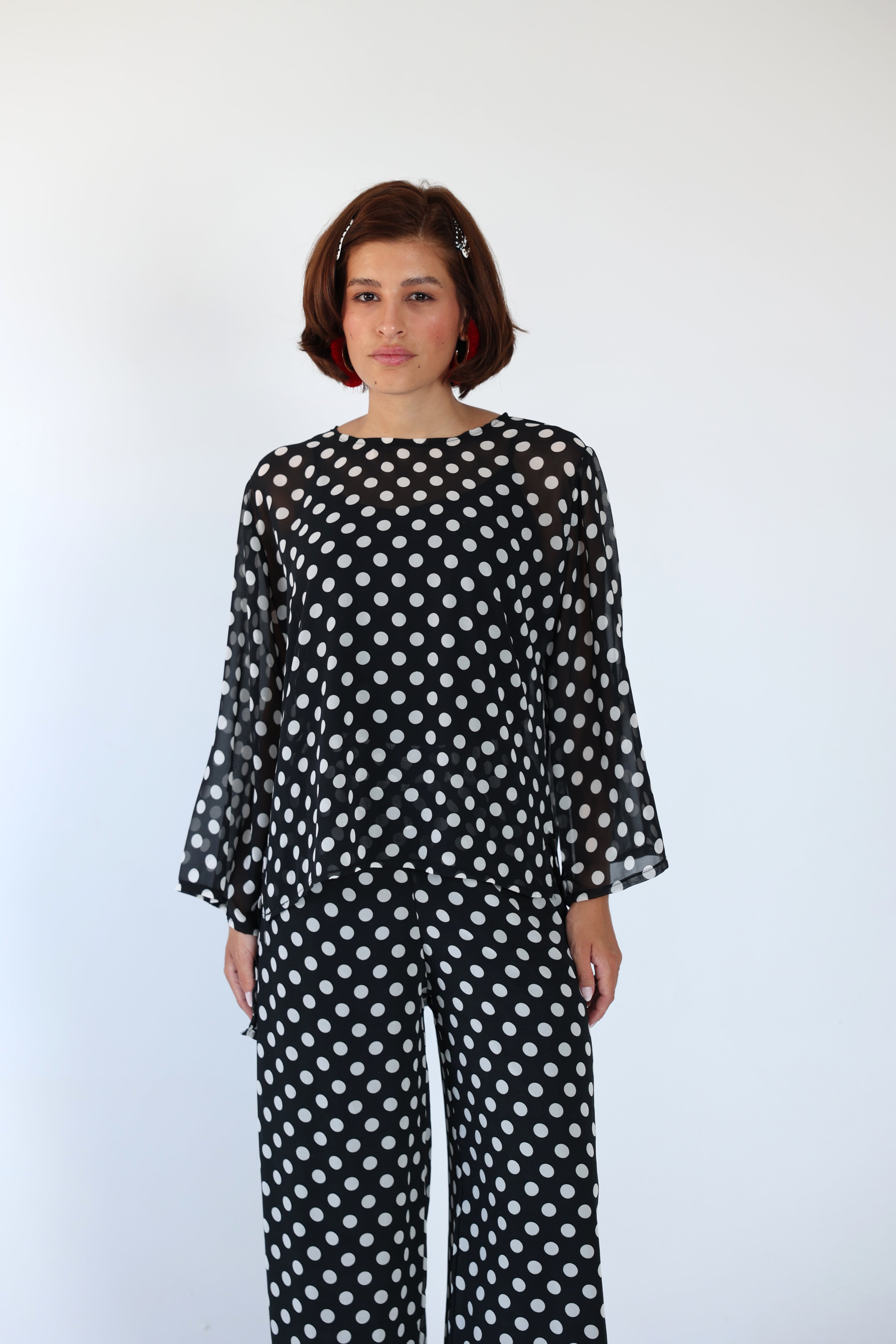 Polka dot black set