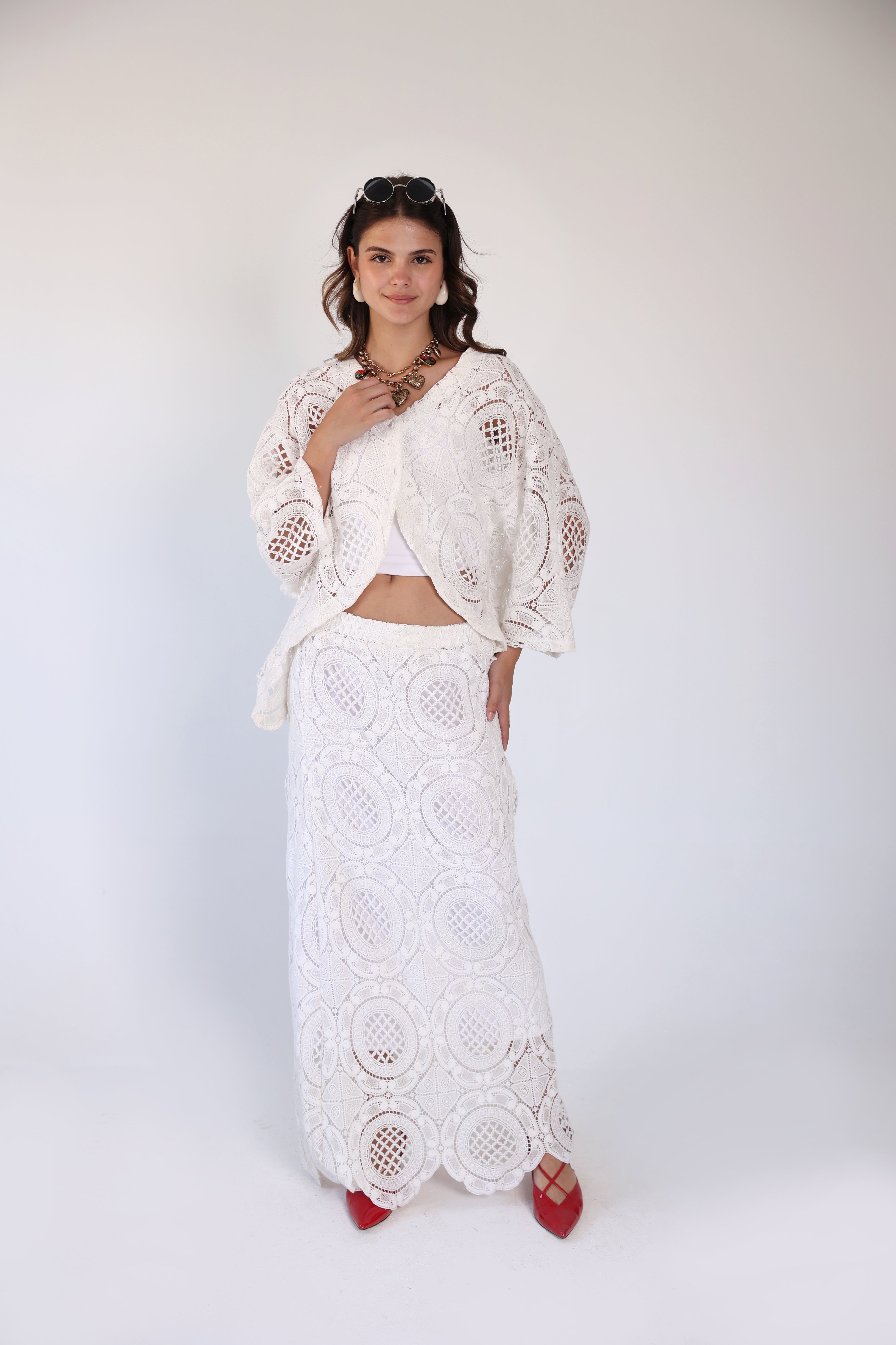 Maxi crochet skirt