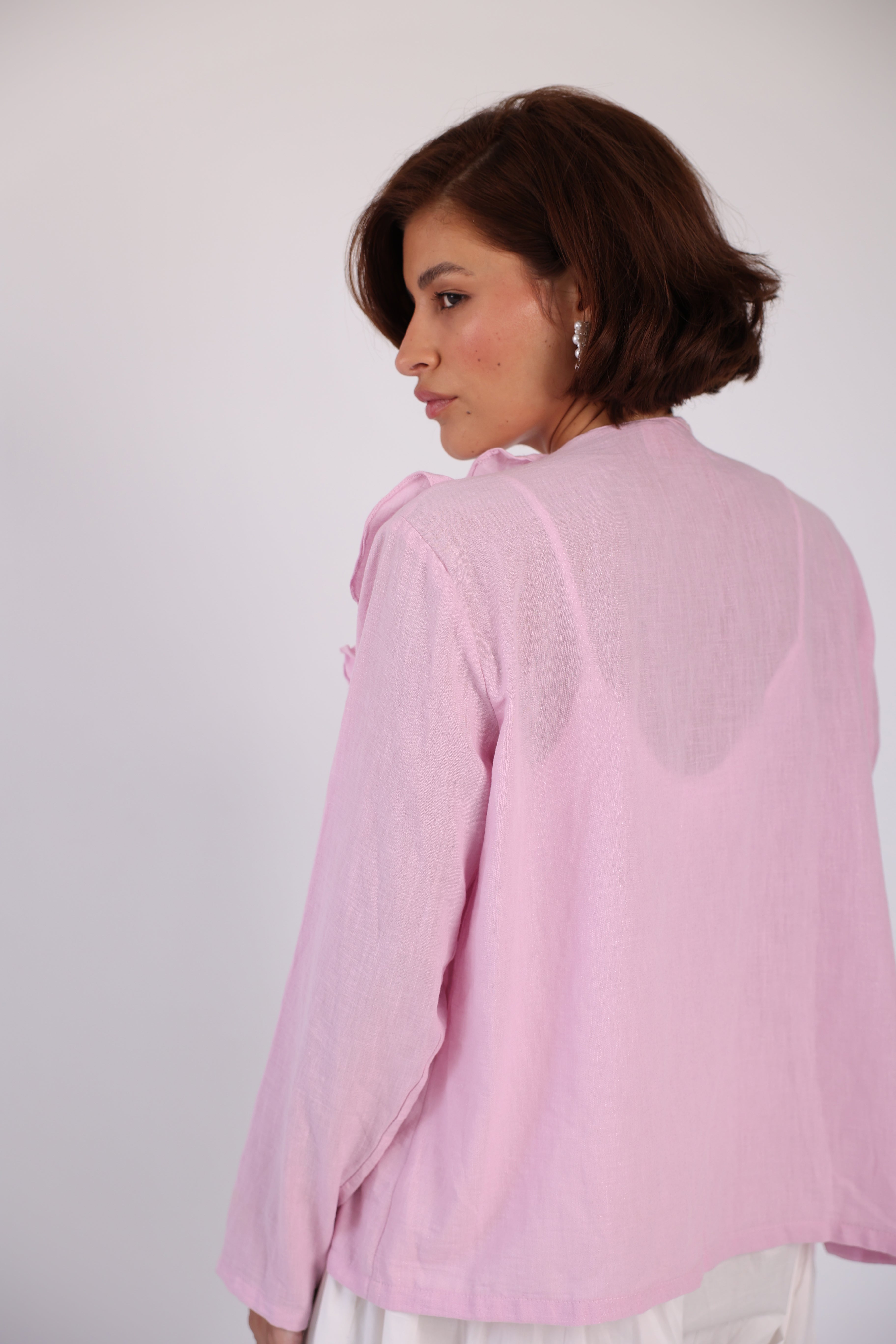 Ruffle lenin shirt