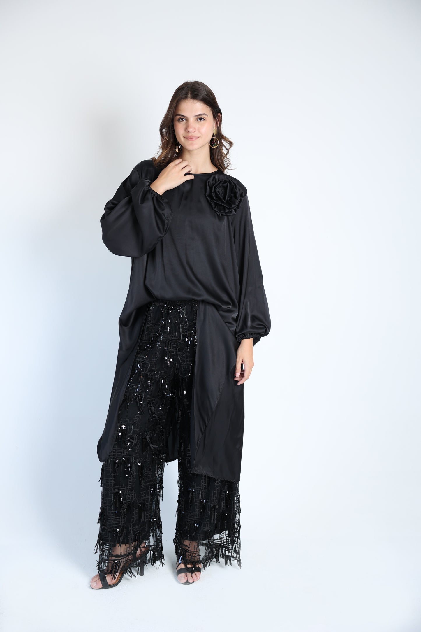 Floral applique soire set