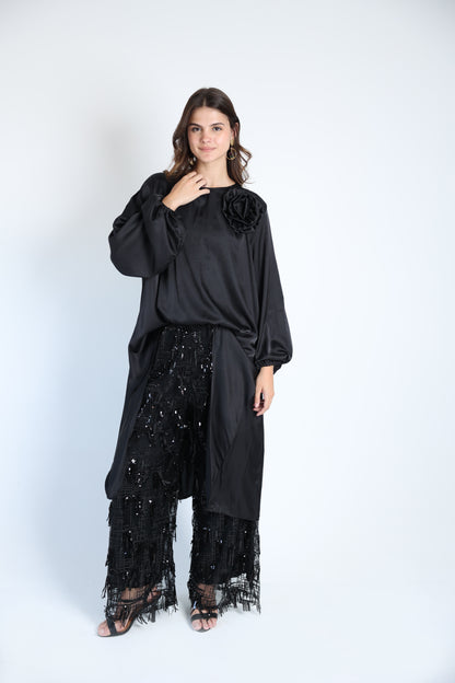 Floral applique soire set