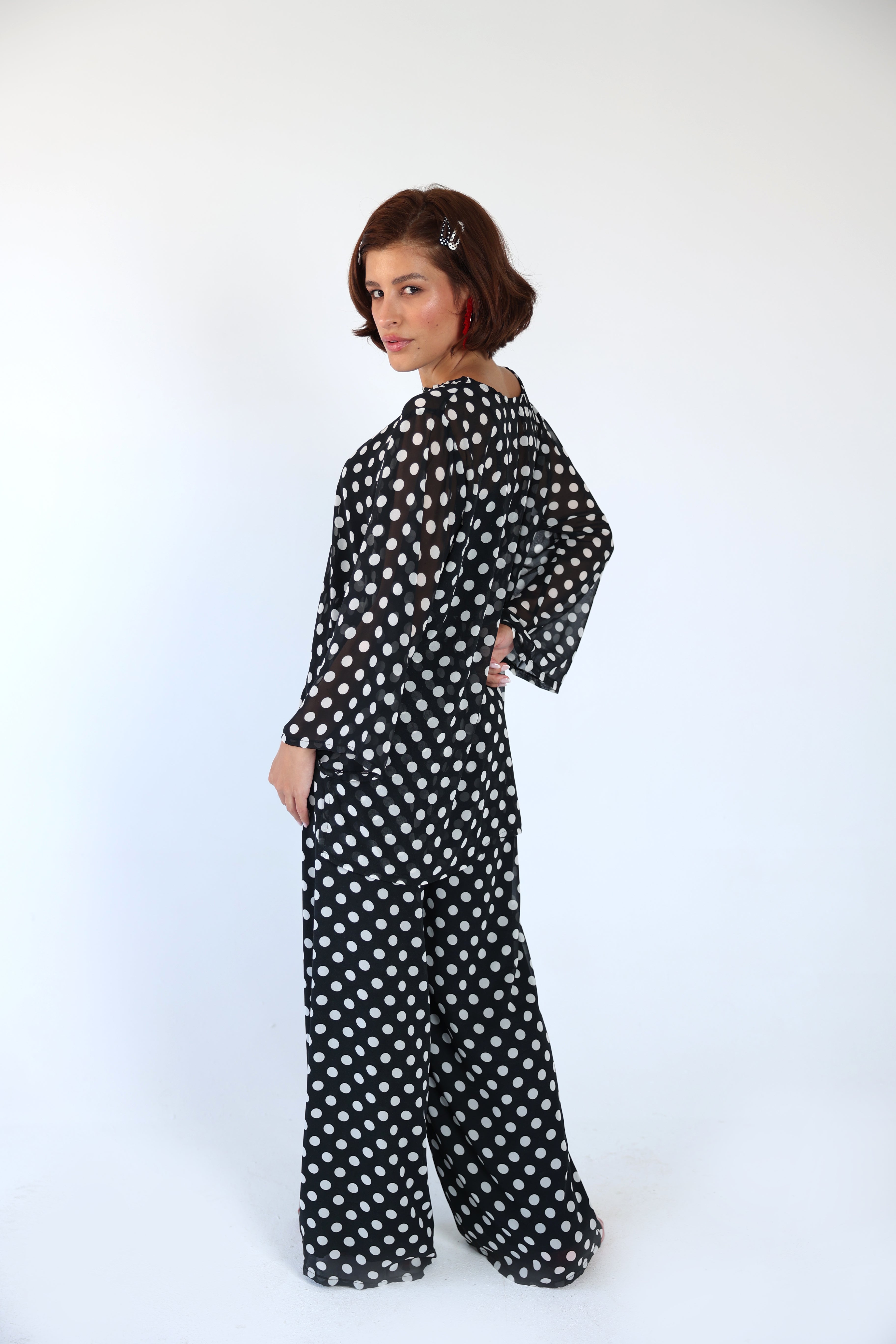 Polka dot black set