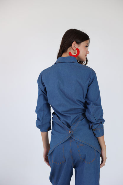 Cris cross denim shirt