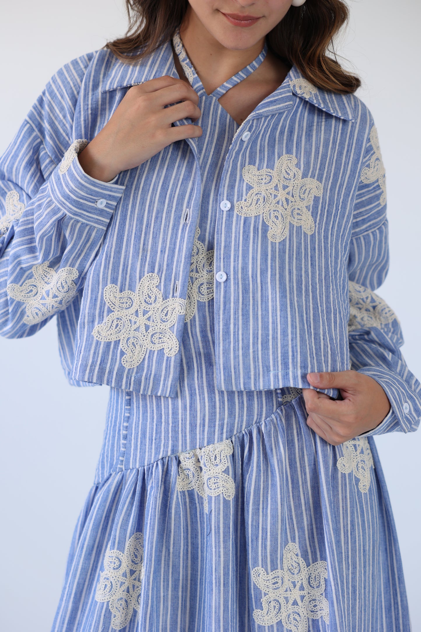 Asymmetrical embroidered dress