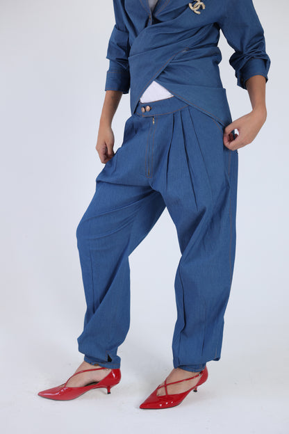 Balloon denim pants