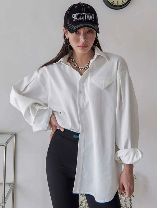 Pocketed white shirt