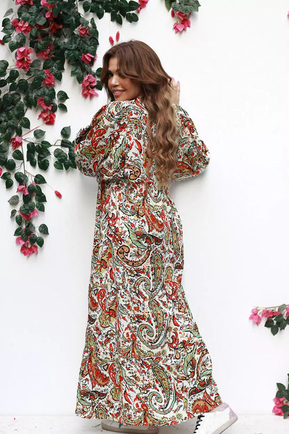 Patterned viscose maxi dress