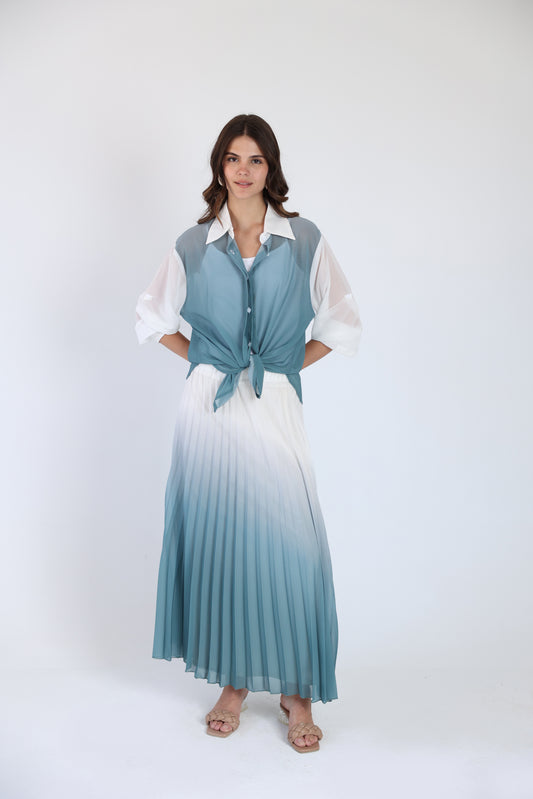 Pleated ombre skirt