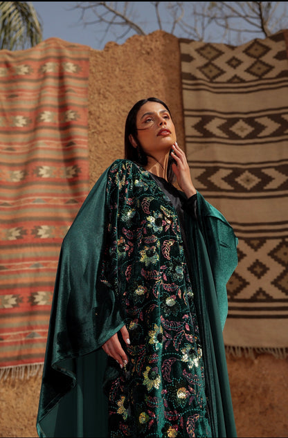 "سهر"  Sahar kaftan olive