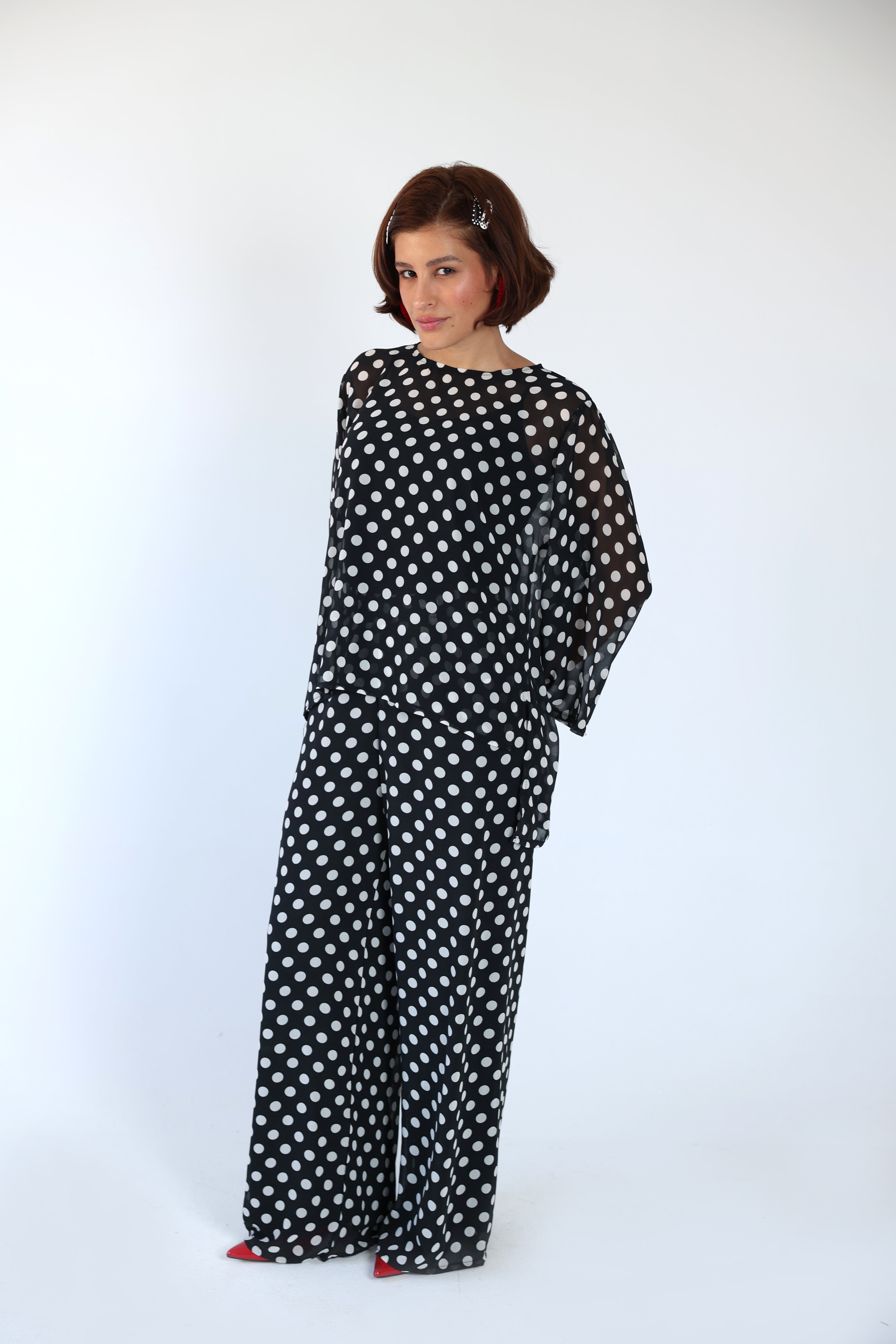 Polka dot black set