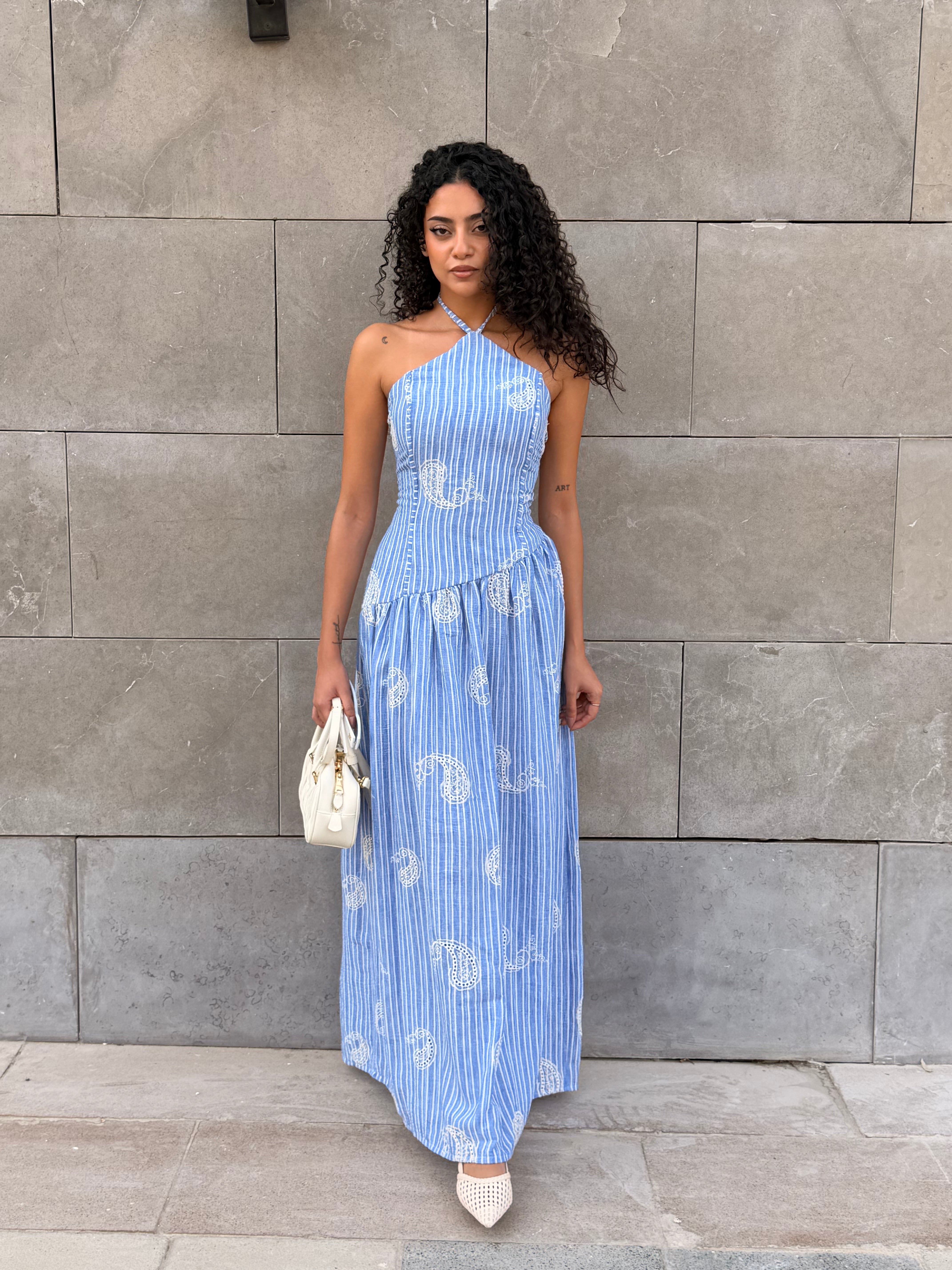 Asymmetrical embroidered dress