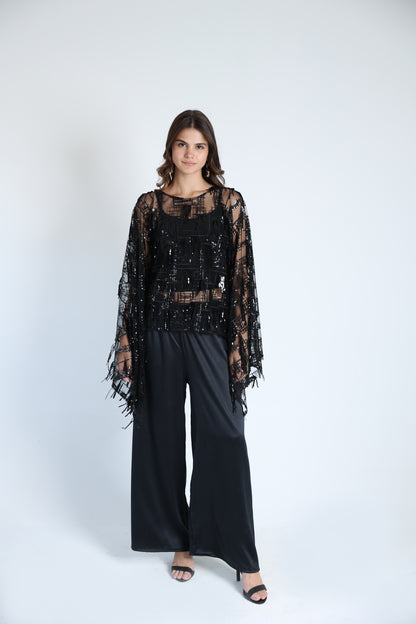 Sequins poncho soire set