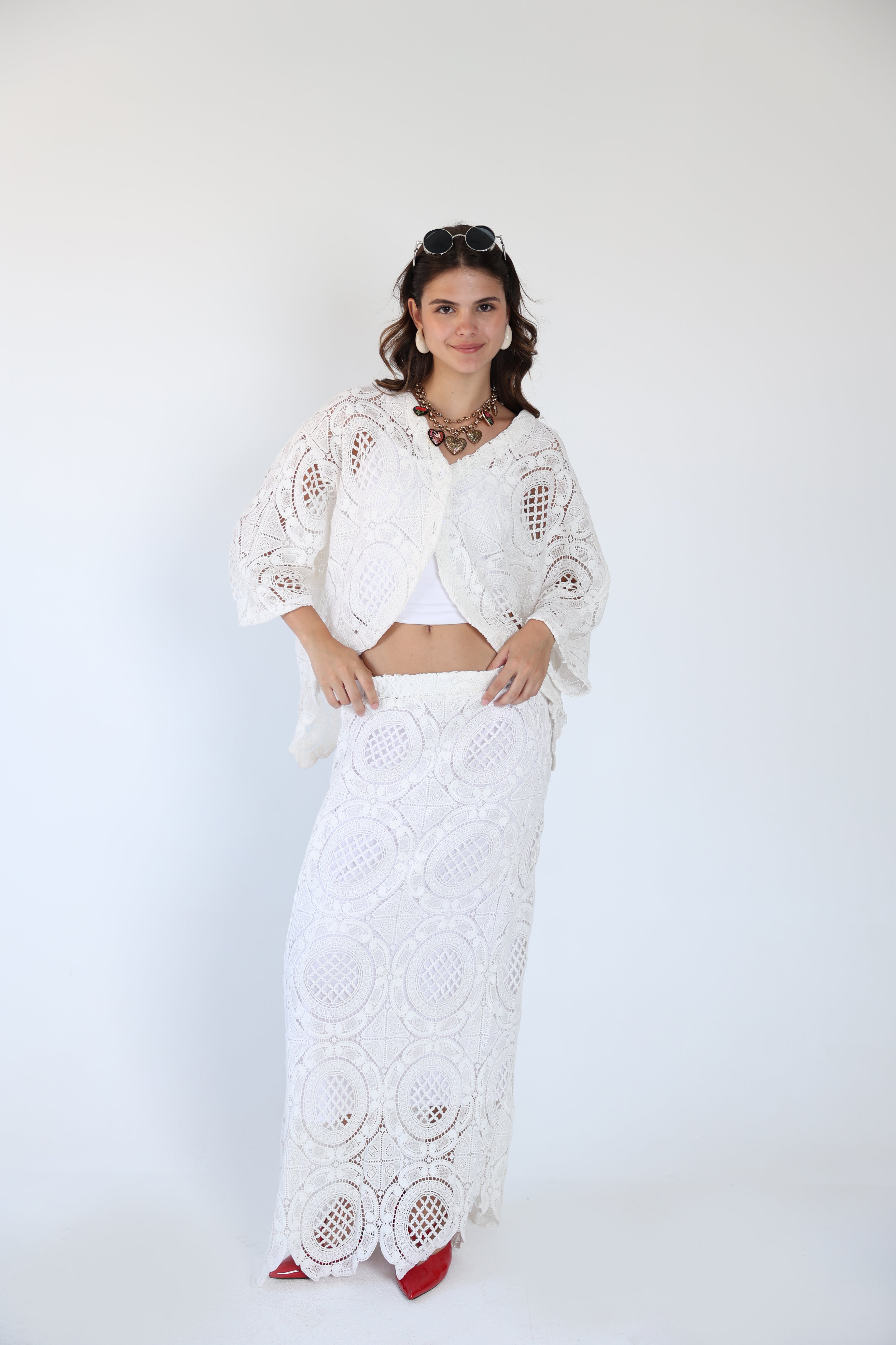 Maxi crochet skirt