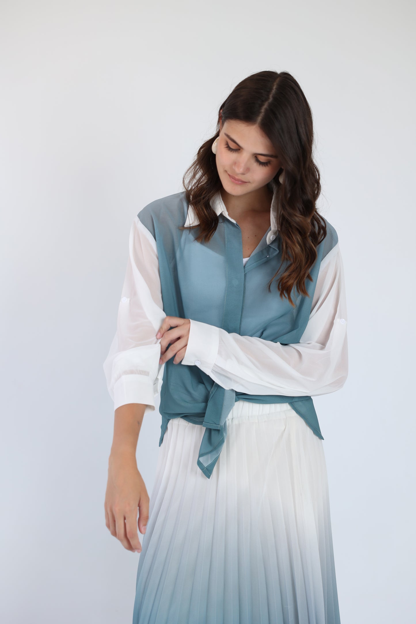 Ombre chiffon chemise