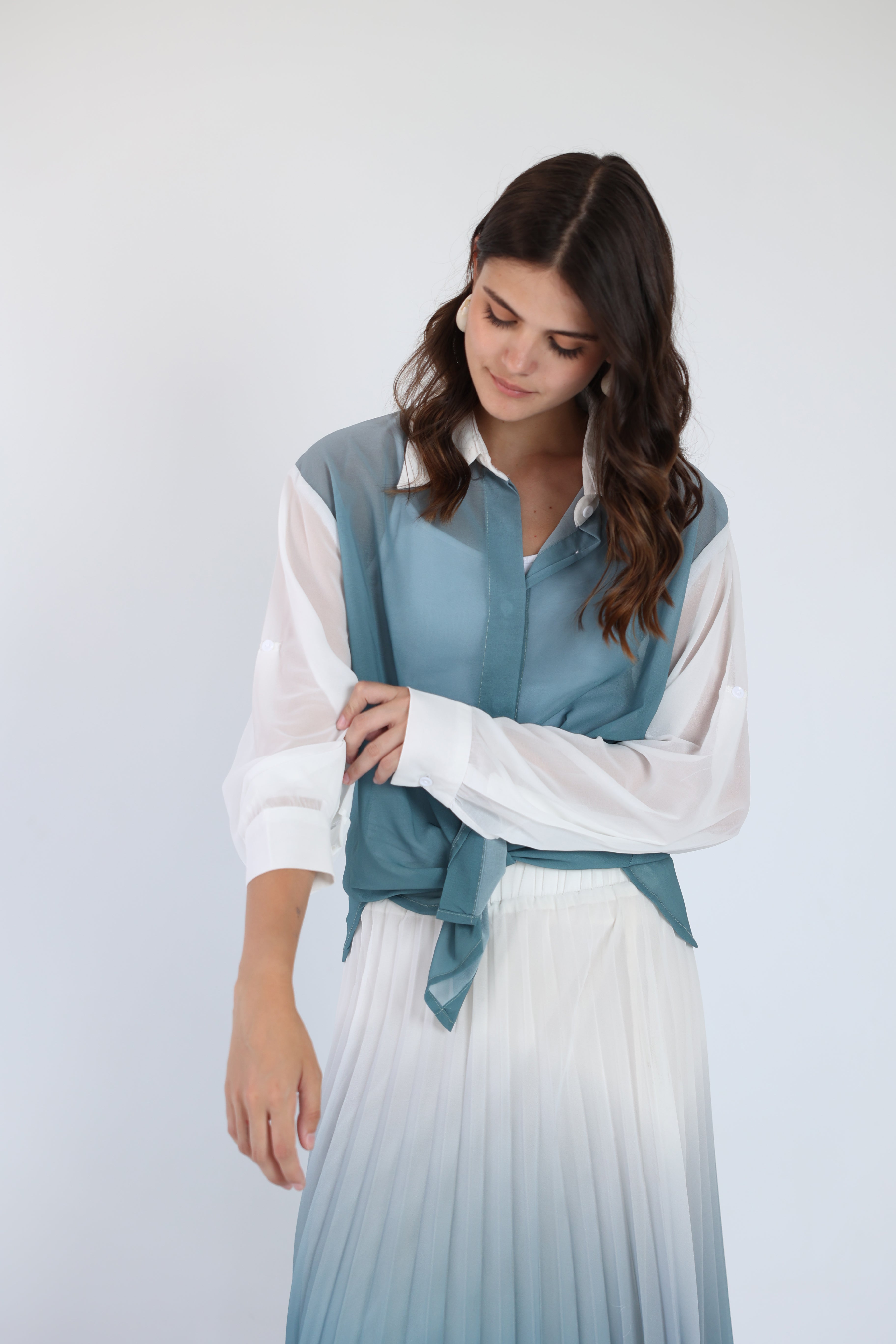 Ombre chiffon chemise
