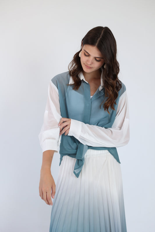Ombre chiffon chemise