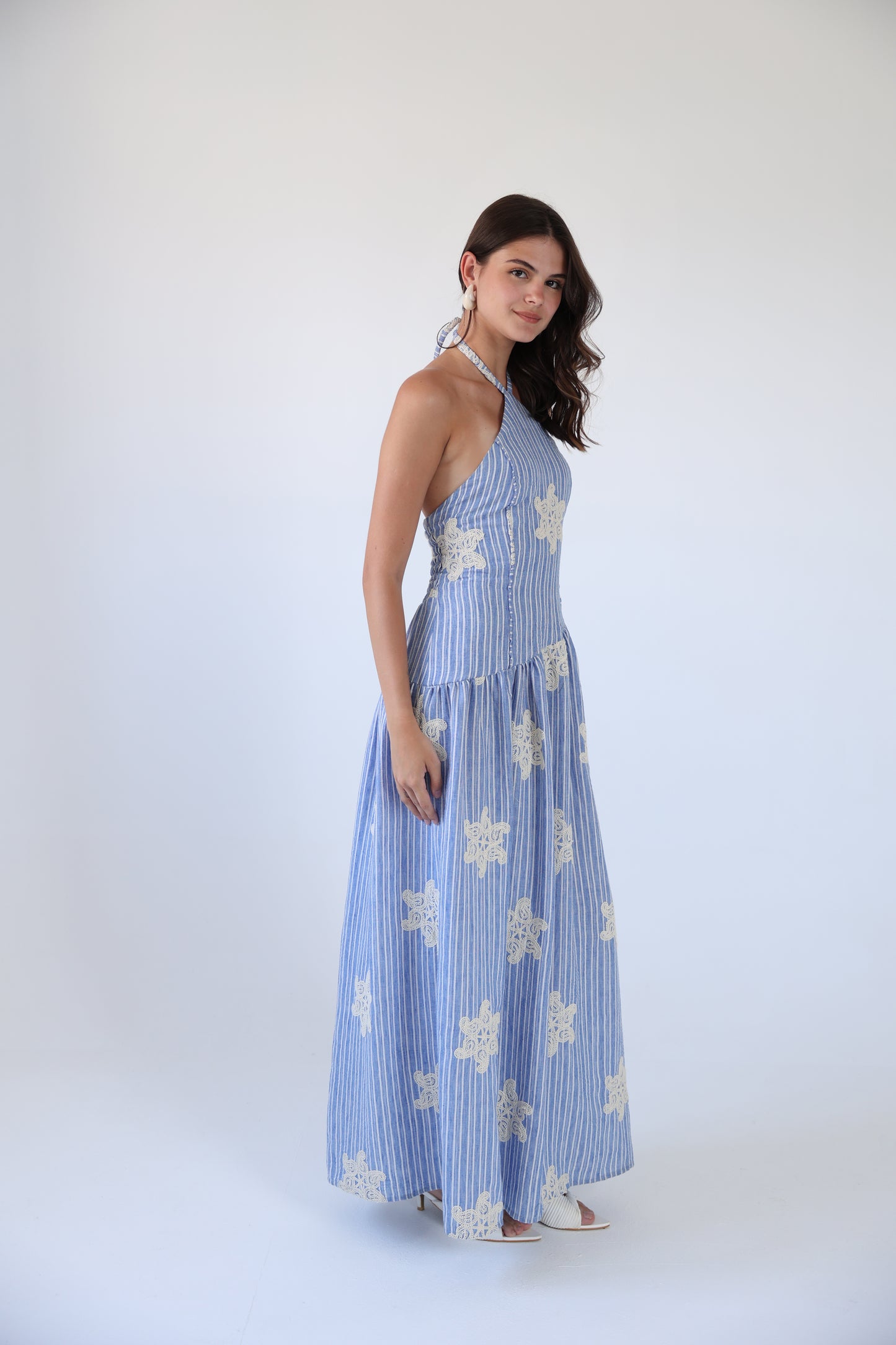 Asymmetrical embroidered dress