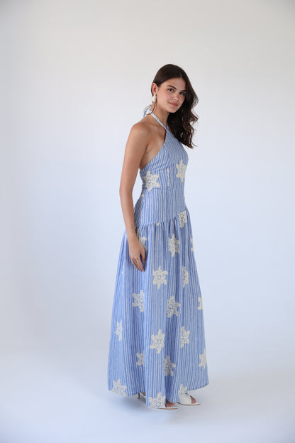 Asymmetrical embroidered dress