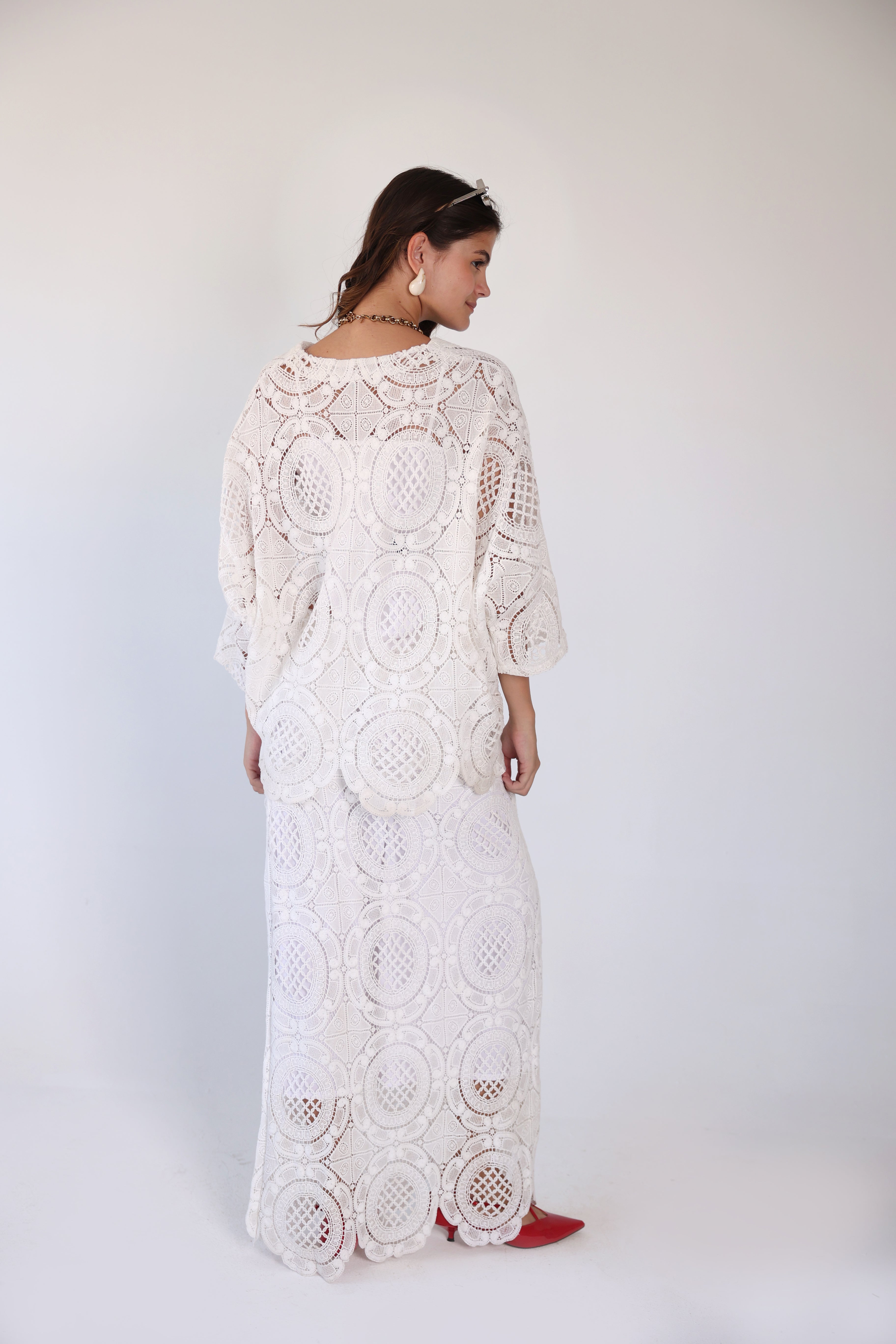 Maxi crochet skirt