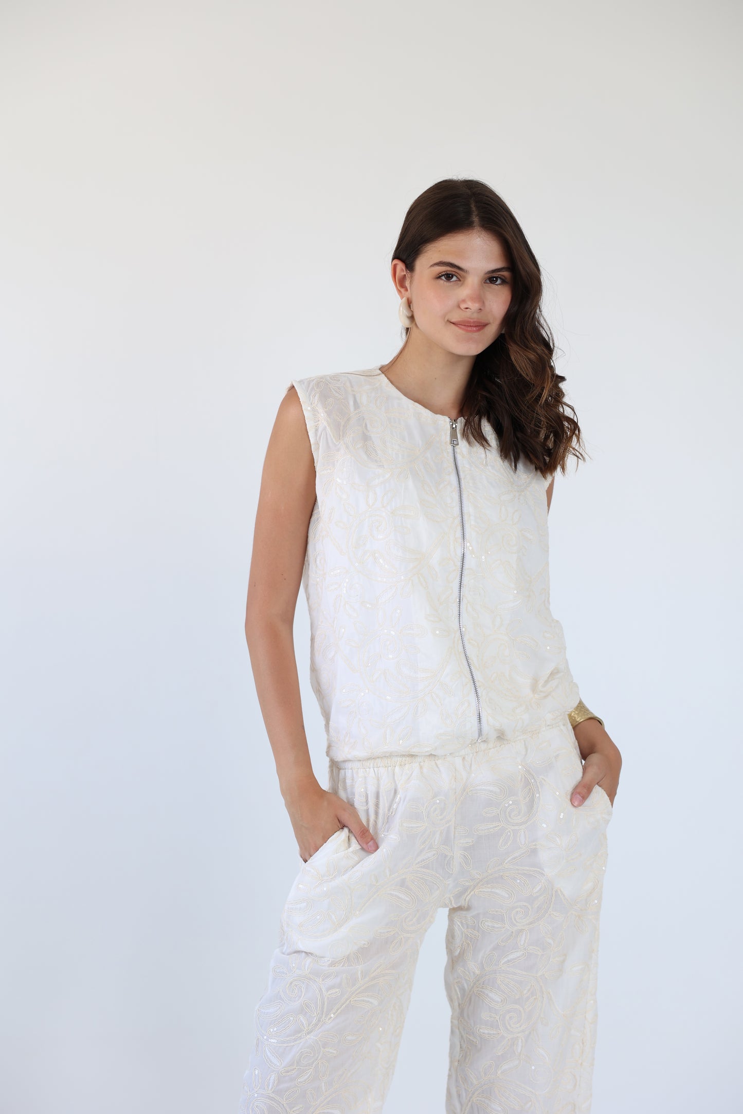 Bling embroidered pants
