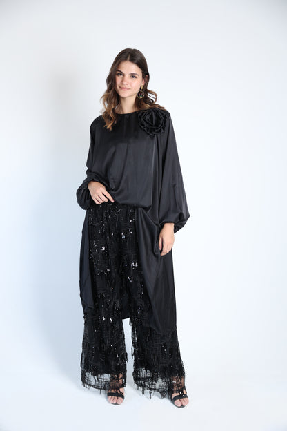 Floral applique soire set