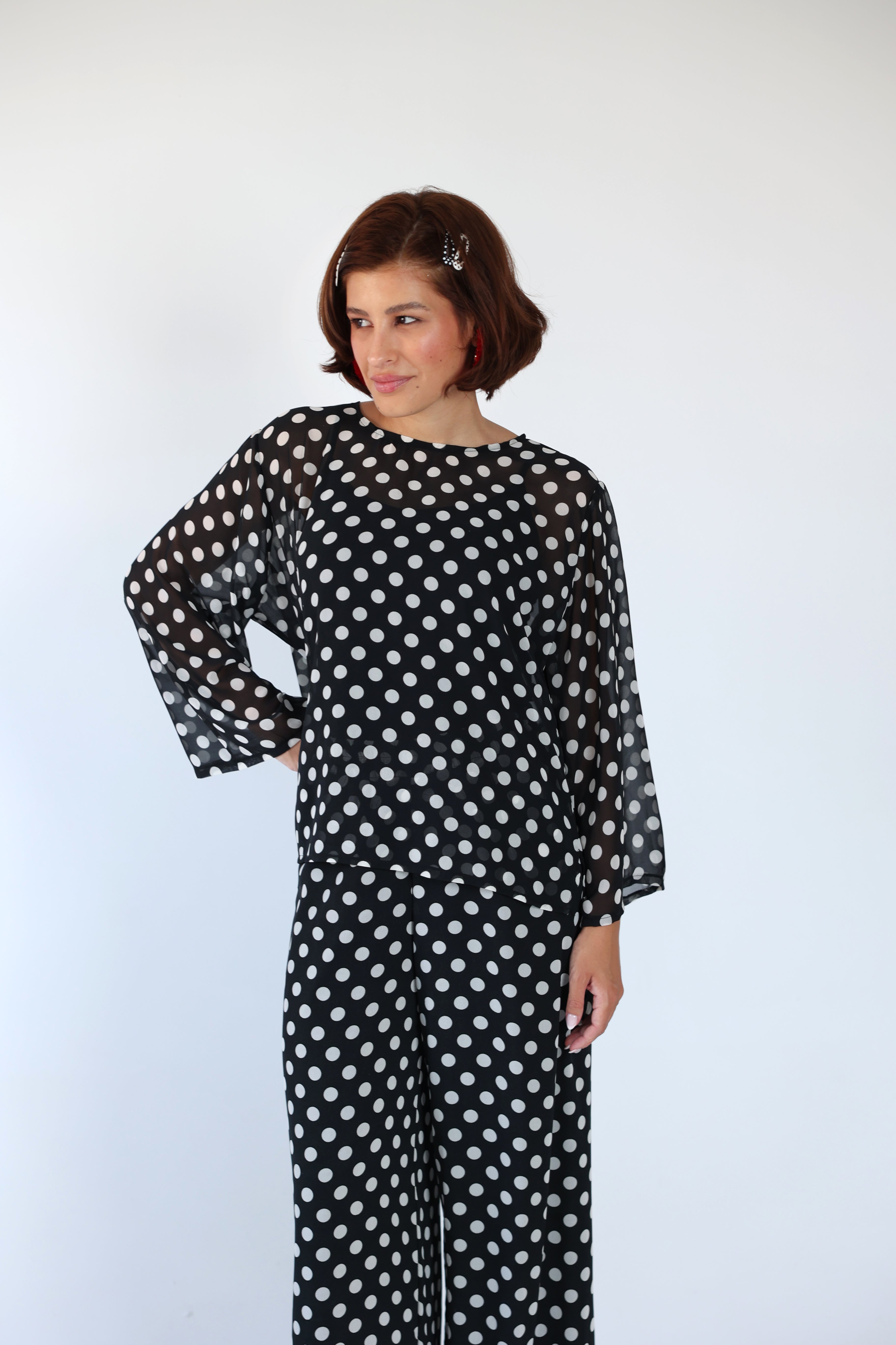 Polka dot black set