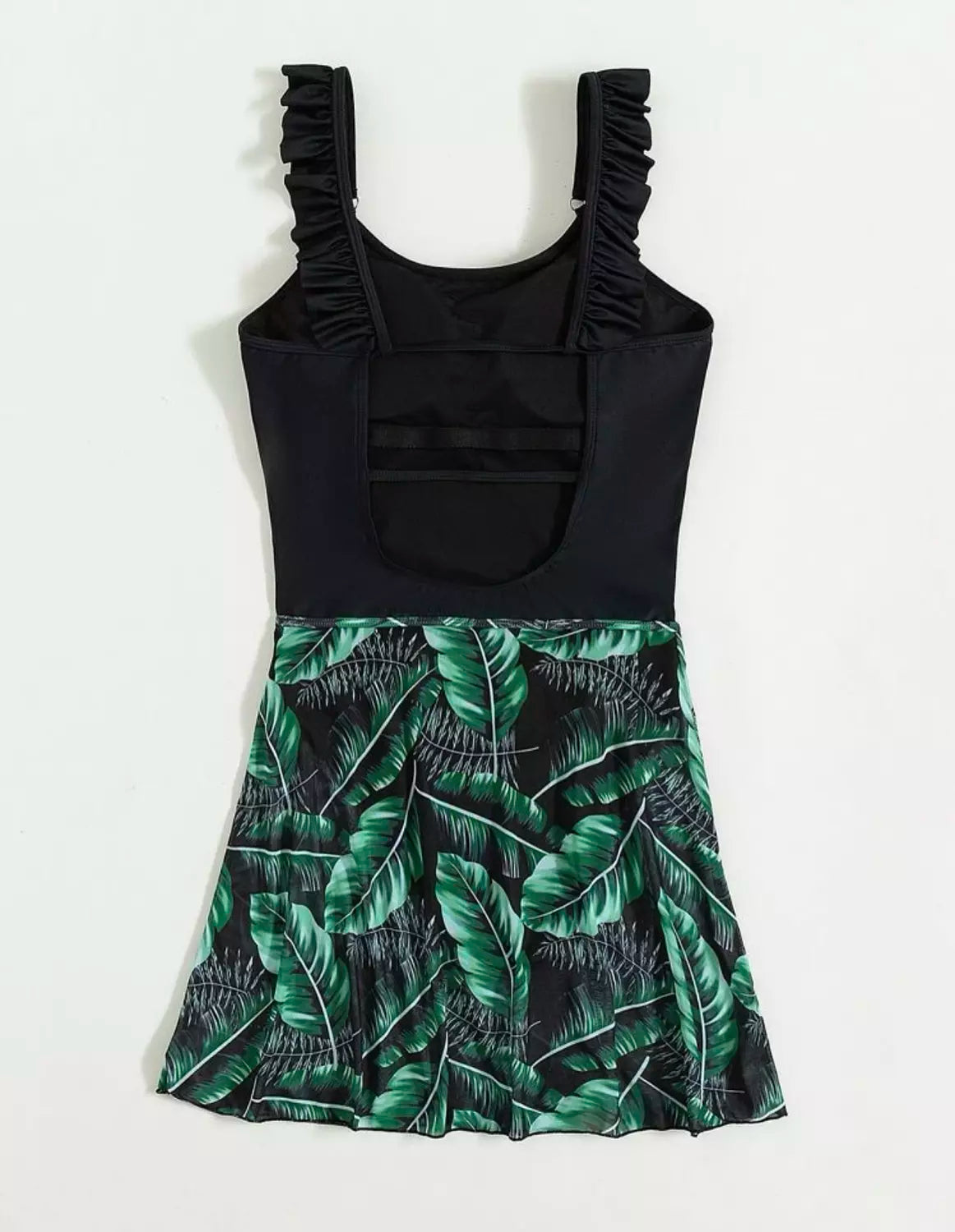 Leaf design mesh swimsuit
