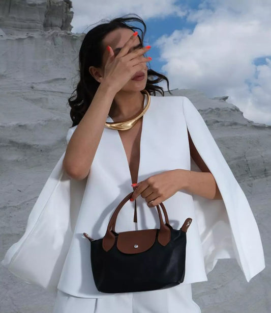 Black brown leather bag