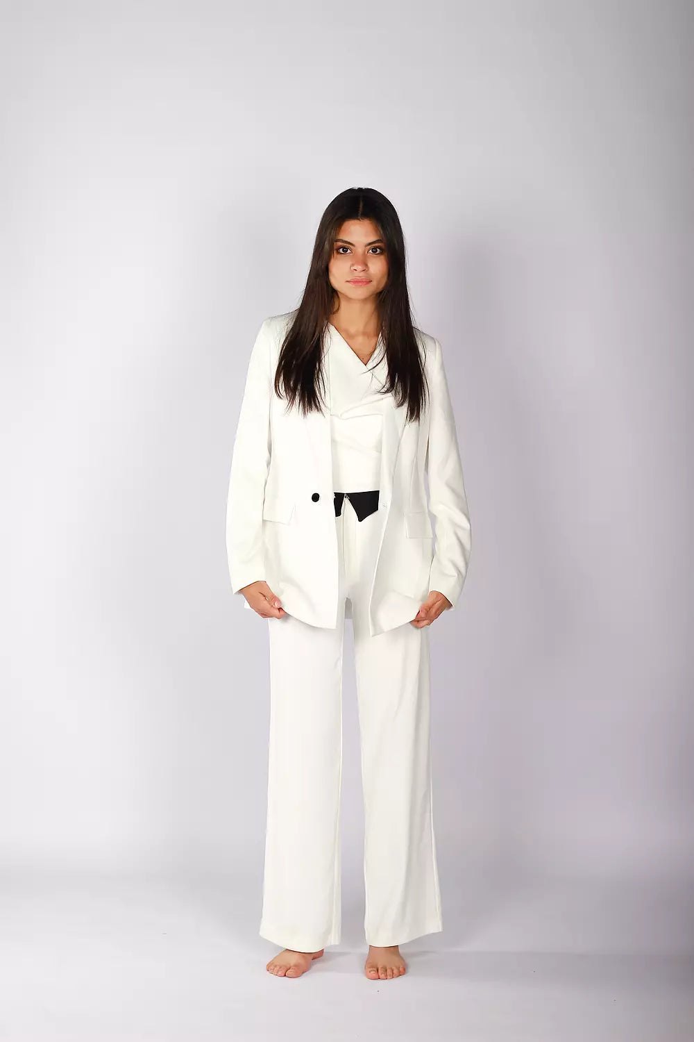 Inverted waist blazer set
