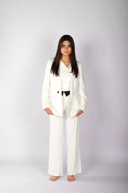 Inverted waist blazer set