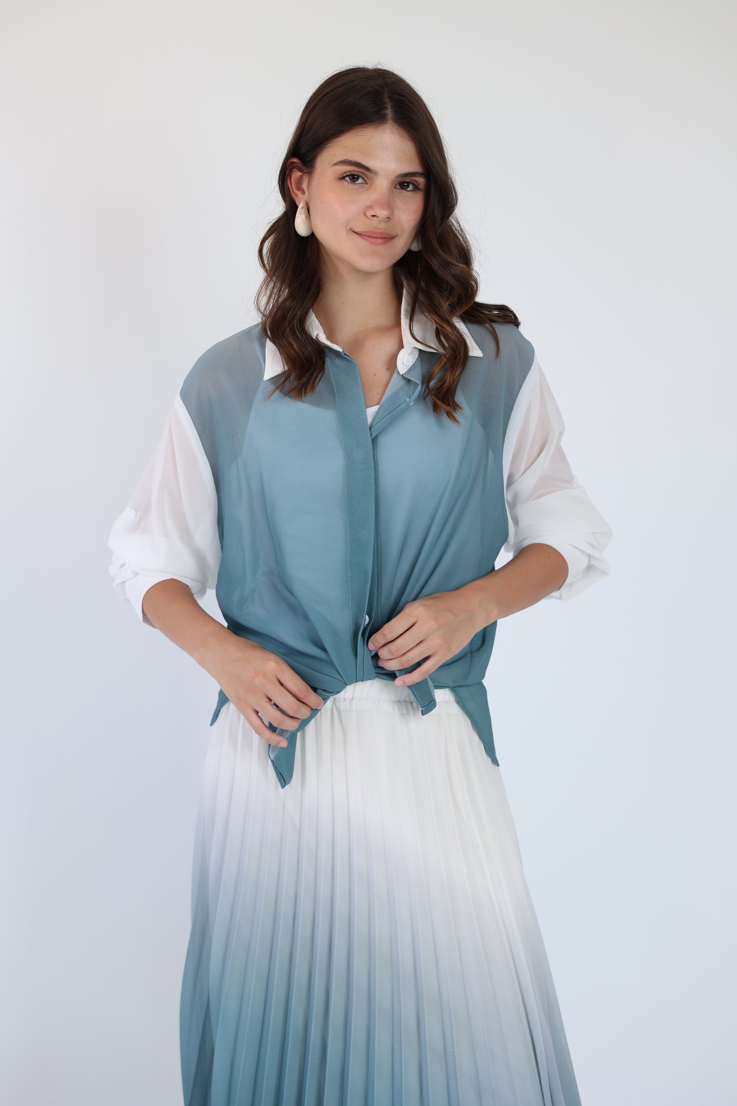 Ombre chiffon chemise
