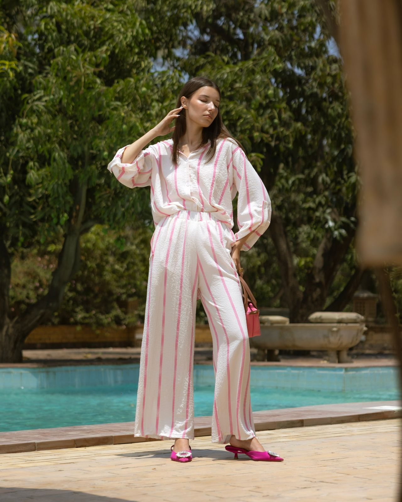 Striped pink set