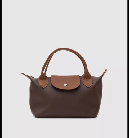 Brown leather tote bag