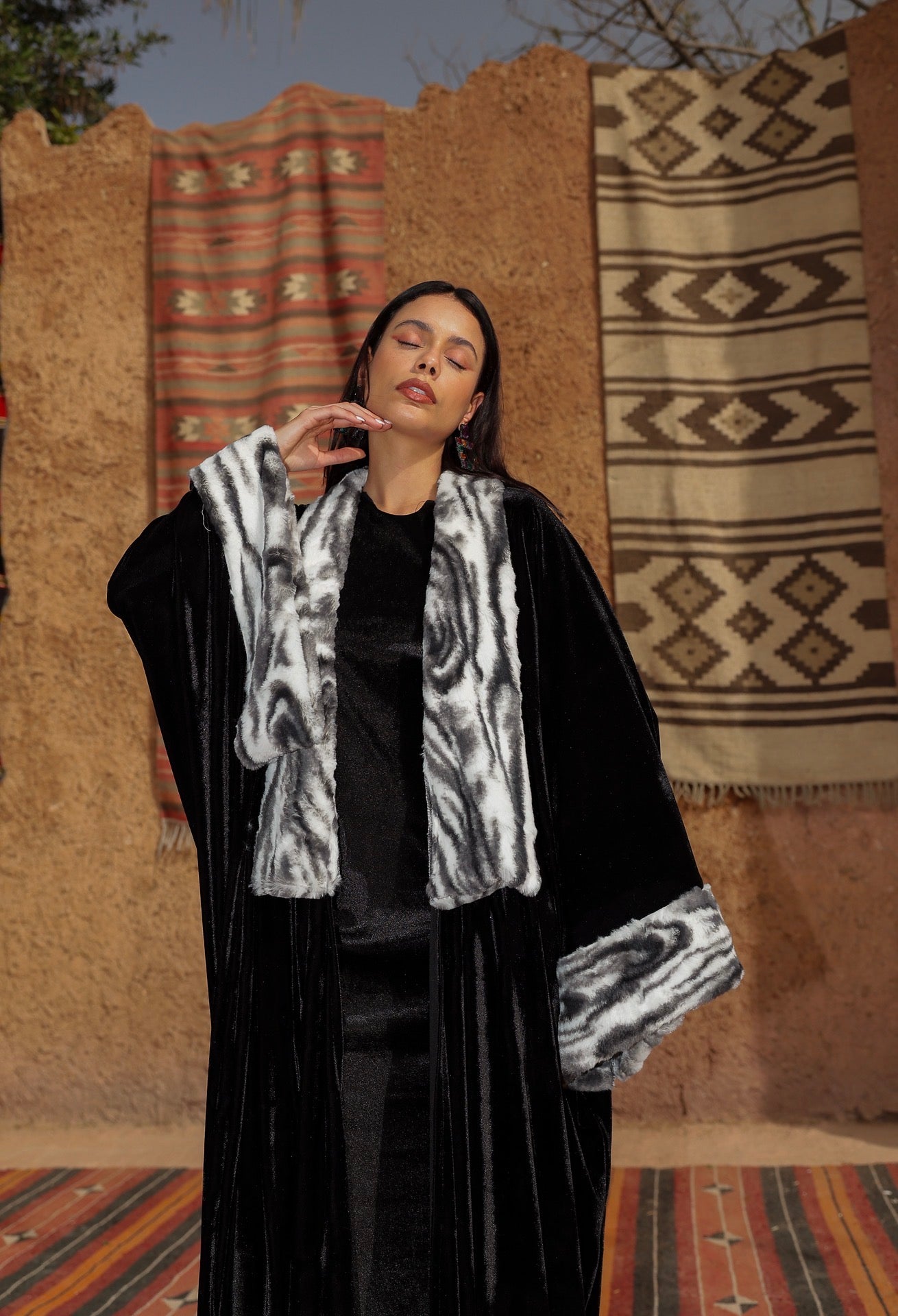 “زيزي" 2.0  black zeezee kaftan