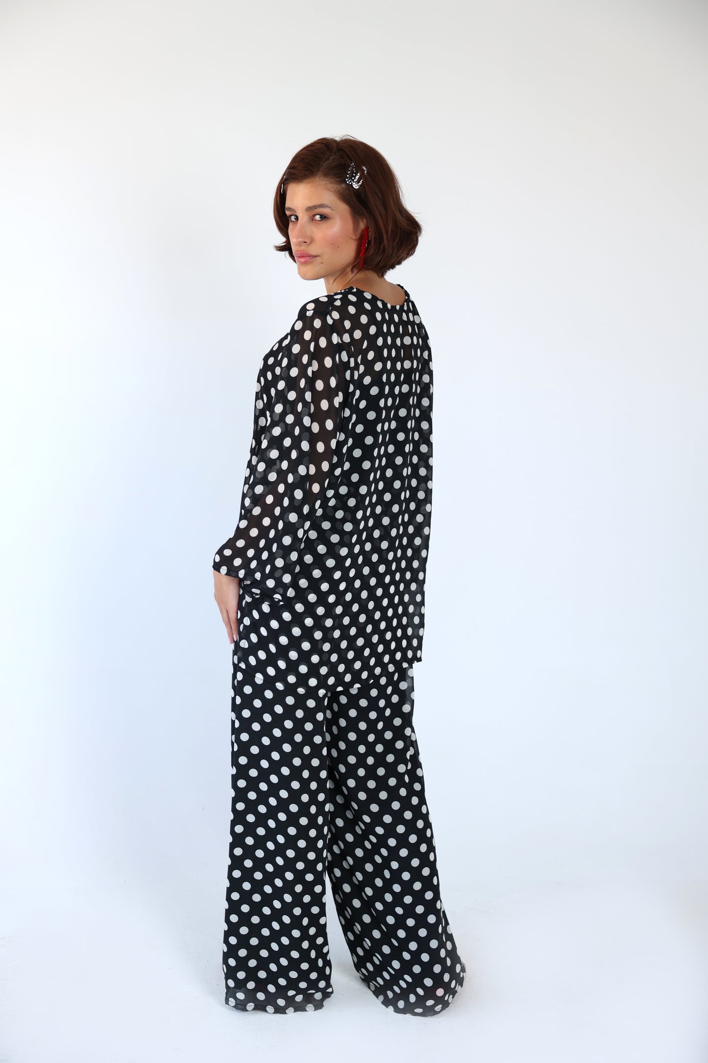 Polka dot black set